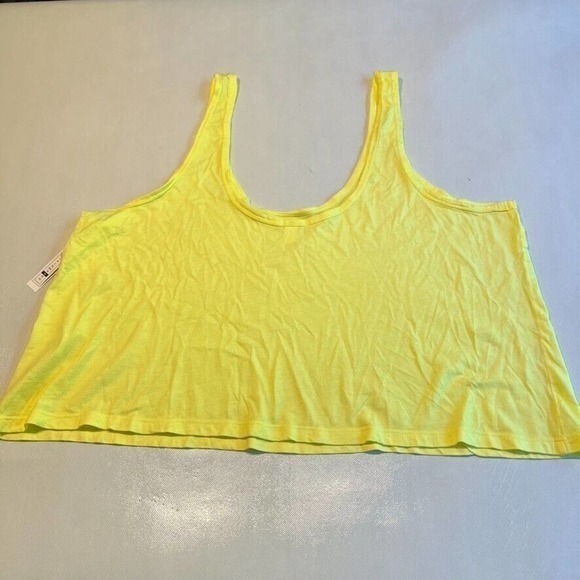 BP Neon Yellow Tank Top Sleeveless Casual Crop‎ Top Women's Size 2X - Picture 9 of 10
